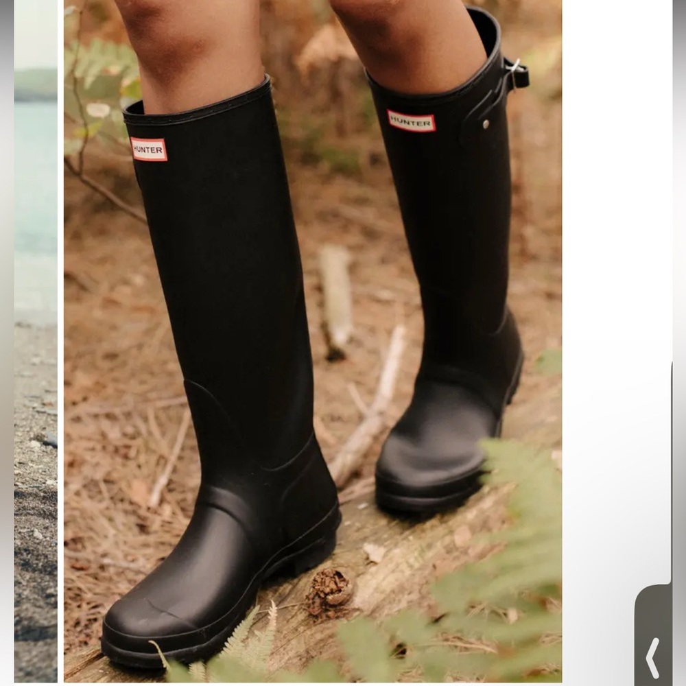 Hunter Black Tall Rain Boots